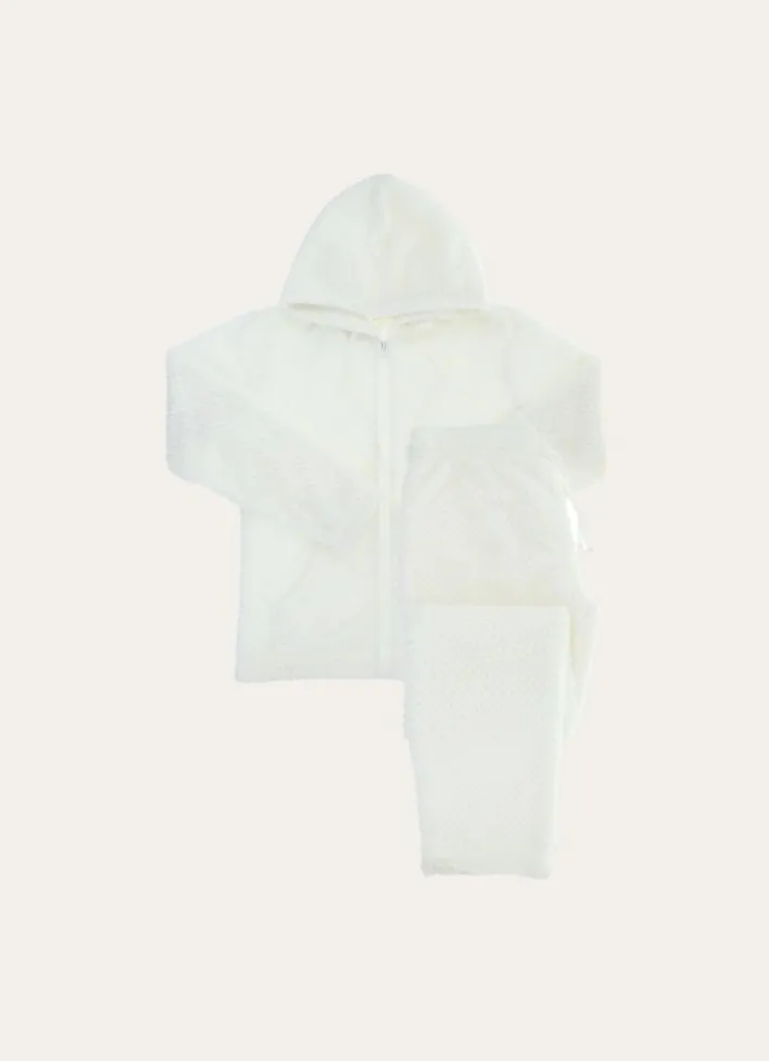 PANTALON DE PYJAMA EN POLAIRE FAÇON MOUTON ÉCRU