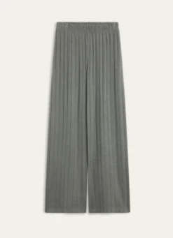 PANTALON DROIT ET LARGE EN MAILLE DOUCE GRIS