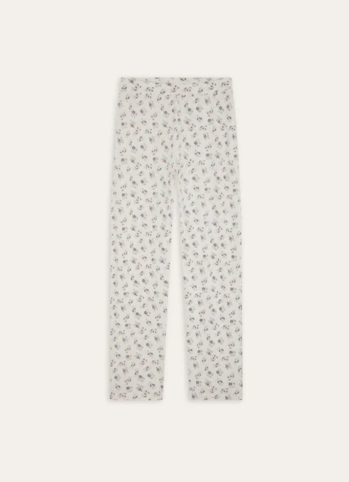 PANTALON EN COTON IMPRIMÉ FLORAL MULTICOLORE