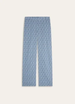 PANTALON EN COTON IMPRIMÉ INDIEN BLEU