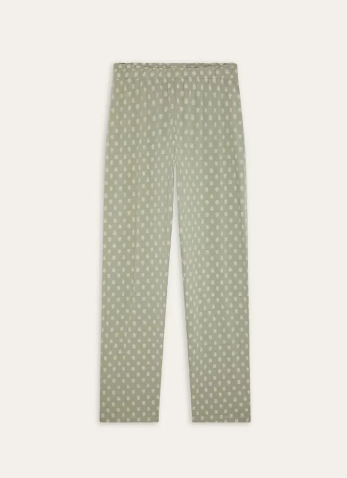 PANTALON EN COTON MODAL IMPRIMÉ VERT