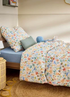 PARURE DE LIT AQUATIQUE EN PERCALE DE COTON MULTICOLORE