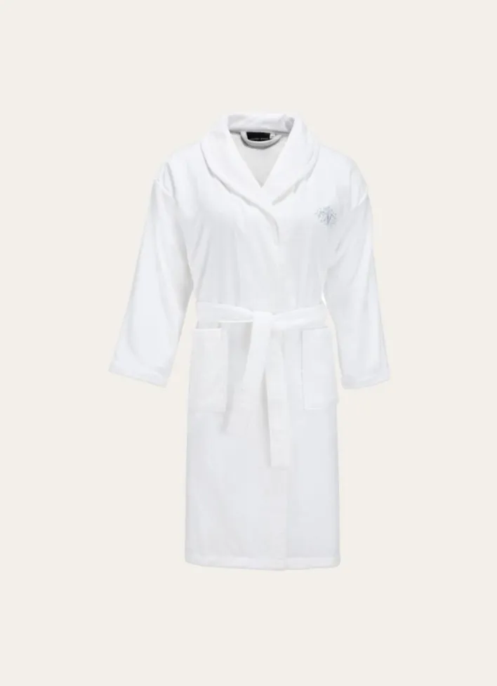 PEIGNOIR DE BAIN BRODÉ EN ÉPONGE 400GR BLANC