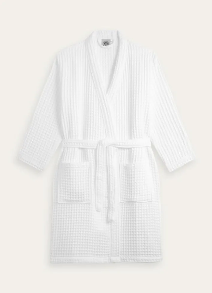 PEIGNOIR DE BAIN KIMONO NID D ABEILLE L/XL BLANC