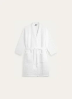 PEIGNOIR DE BAIN KIMONO NID D'ABEILLE S/MBLANC