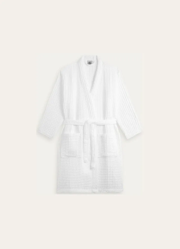 PEIGNOIR DE BAIN KIMONO NID D'ABEILLE S/MBLANC
