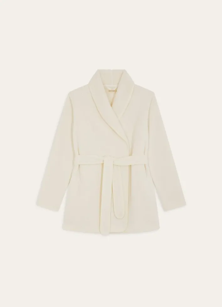PEIGNOIR DOUBLE POLAIRE CAFFY ECRU