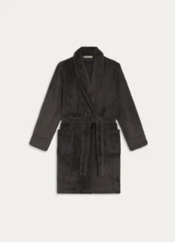 PEIGNOIR EN POLAIRE EMBOSSÉ MOUTO GRIS ANTHRACITE