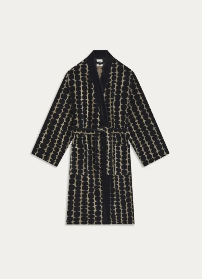 PEIGNOIR KIMONO JACQUARD MOTIF GÉOMÉTRIQUE MULTICOLORE