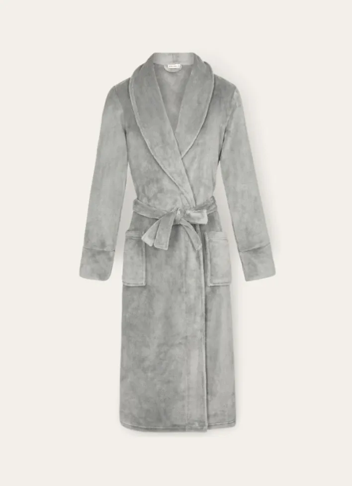 PEIGNOIR LONG UNI GRIS FONCE