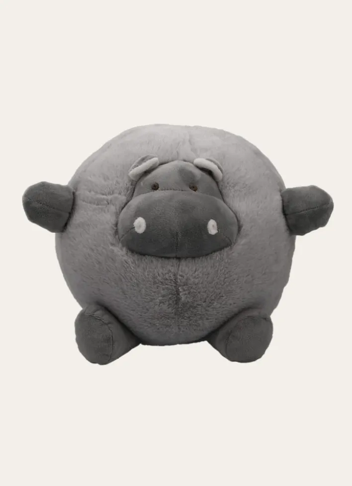 PELUCHE HIPPOPOTAME ROND GRIS