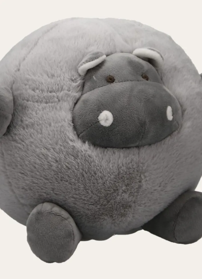 PELUCHE HIPPOPOTAME ROND GRIS