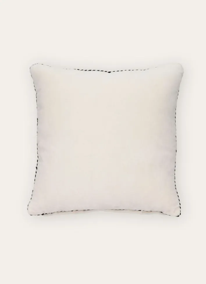 PETIT COUSSIN EN VELOURS AVEC PASSEPOIL RAYÉ BLANC CASSE