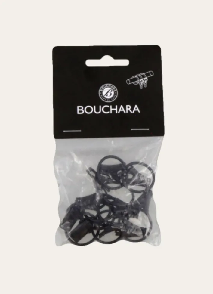 PETITS ANNEAUX À PINCES POUR RIDEAUX- DIAM2,2CM NOIR