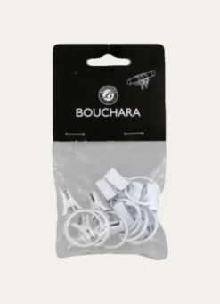 PETITS ANNEAUX À PINCES POUR RIDEAUX- DIAM2,2CM BLANC