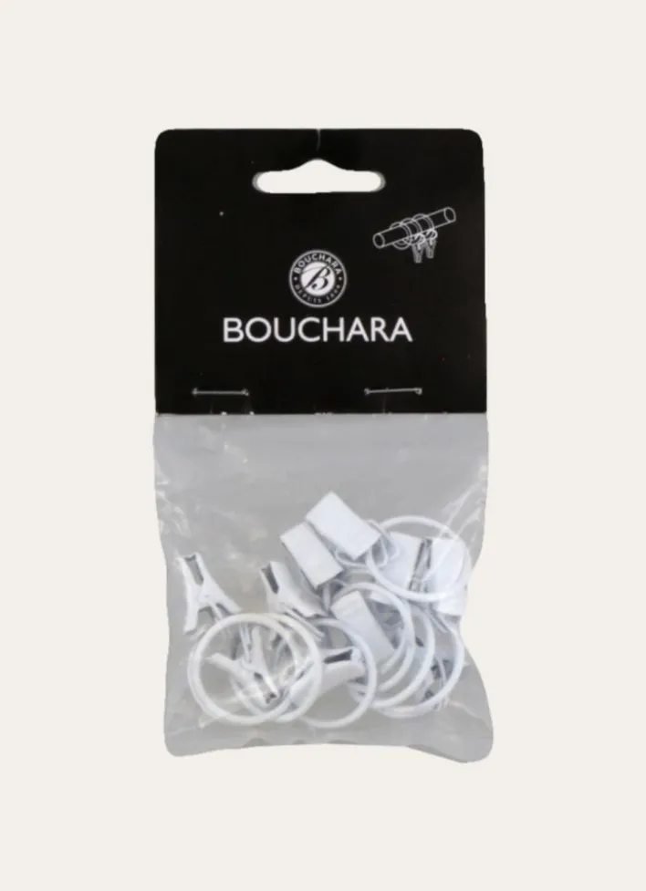 PETITS ANNEAUX À PINCES POUR RIDEAUX- DIAM2,2CM BLANC