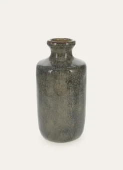 PETIT VASE EN CÉRAMIQUE ÉMAILLÉE EFFET TACHETÉ BLEU ORAGE
