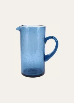 PICHET EN VERRE BULLÉ TEINTÉ BLEU PACIFIQUE