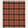 PLAID À CARREAUX AVEC FINITIONS FRANGÉES ROUILLE