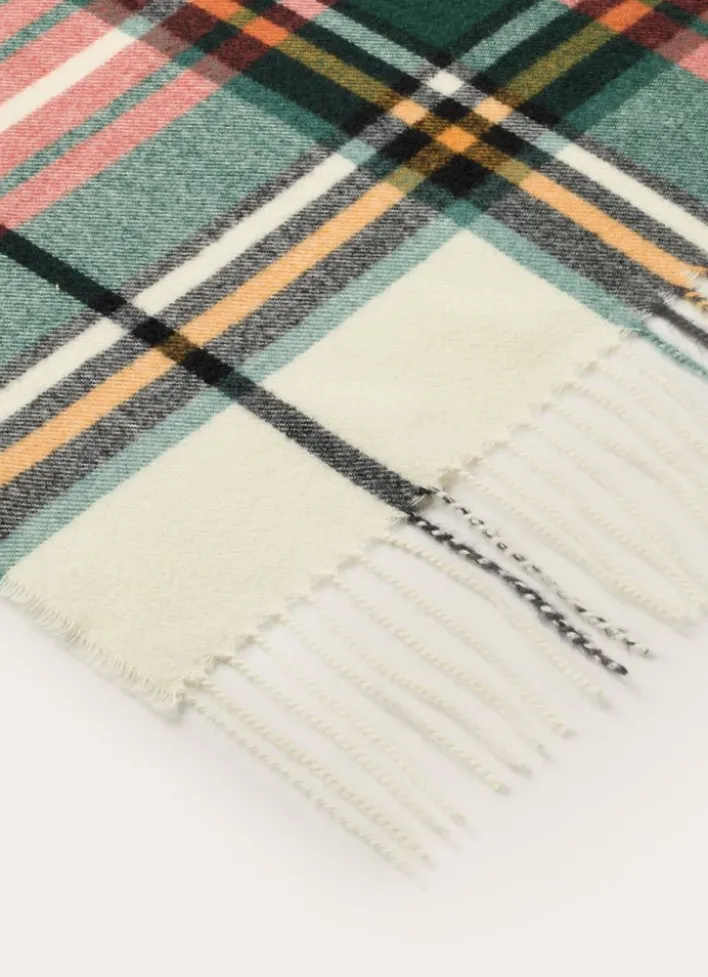 PLAID ÉCOSSAIS AVEC PORTE-PLAID IMITATION CUIR MULTICOLORE