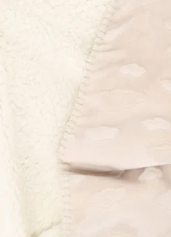 PLAID DOUX À MOTIFS NUAGES NATUREL