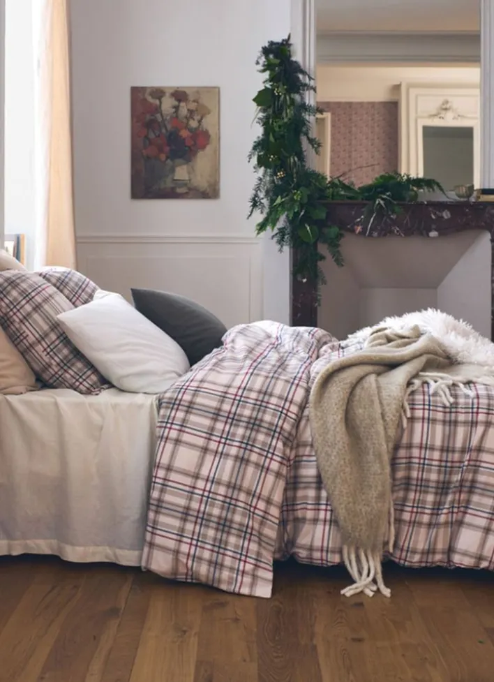 PLAID EFFET MOHAIR BEIGE