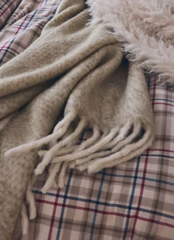 PLAID EFFET MOHAIR BEIGE