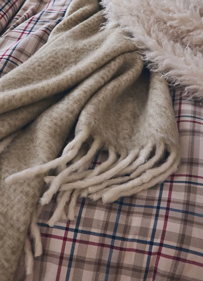 PLAID EFFET MOHAIR BEIGE