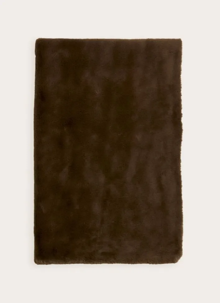 PLAID EN FAUSSE FOURRURE MARRON