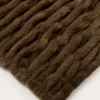 PLAID EN FAUSSE FOURRURE À RELIEF BRUN