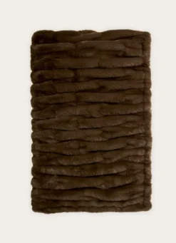 PLAID EN FAUSSE FOURRURE À RELIEF BRUN