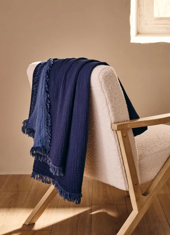 PLAID EN GAZE DE COTON DENIM