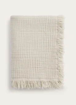PLAID EN GAZE DE COTON GREGE