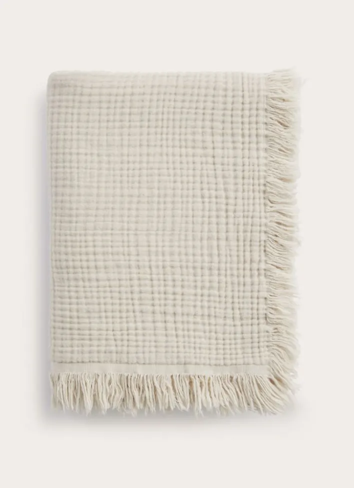 PLAID EN GAZE DE COTON GREGE