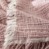 PLAID EN GAZE DE COTON ROSE