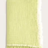 PLAID EN GAZE DE COTON VERT ANIS