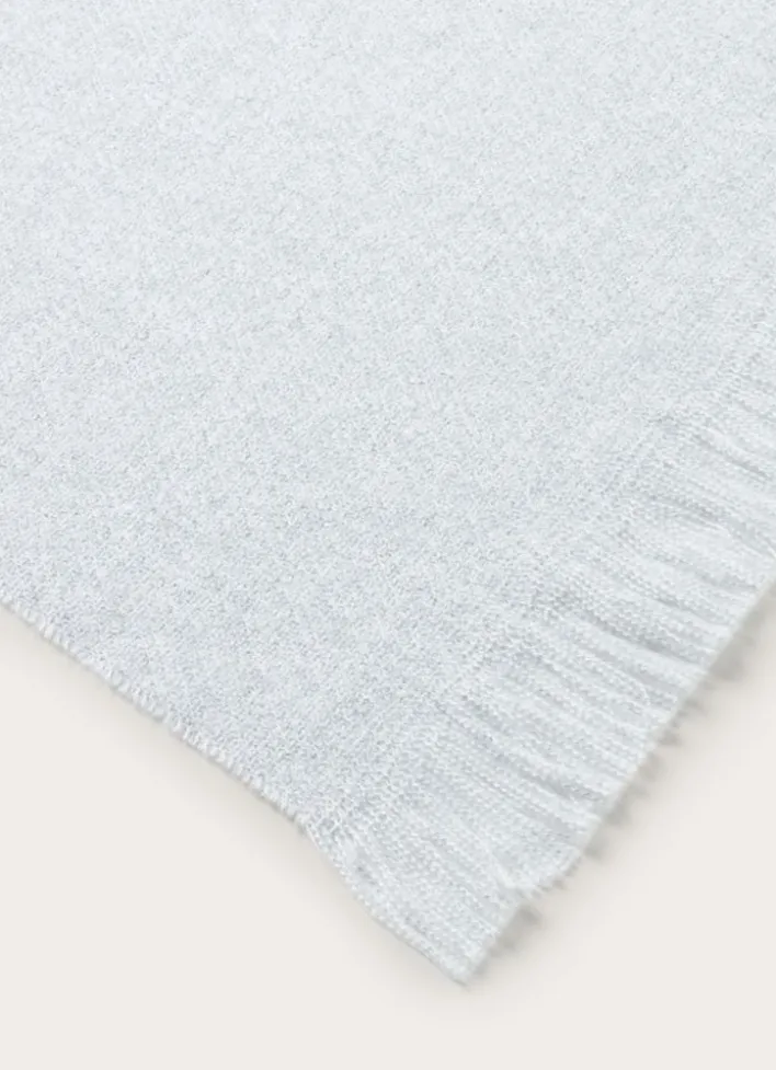 PLAID EN TISSÉ EFFET GRANITÉ UNI BLEU
