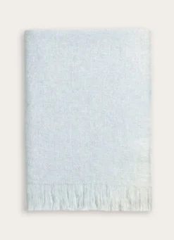 PLAID EN TISSÉ EFFET GRANITÉ UNI BLEU