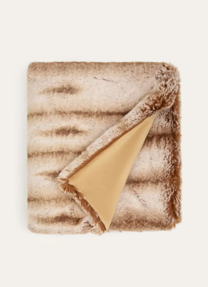 PLAID FAUSSE FOURRURE GRIZZLY BRUN