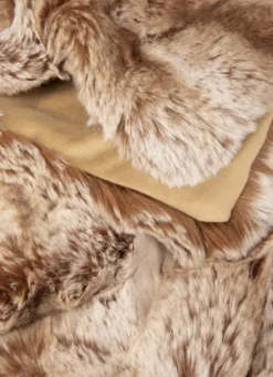 PLAID FAUSSE FOURRURE GRIZZLY BRUN