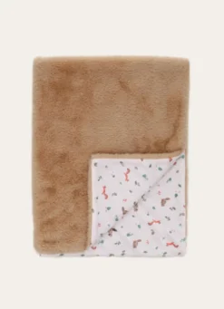 PLAID IMPRIMÉ FORÊT AVEC FAUSSE FOURRURE WILD MULTICOLORE