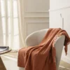 PLAID JACQUARD MOTIF LOSANGES TERRACOTTA