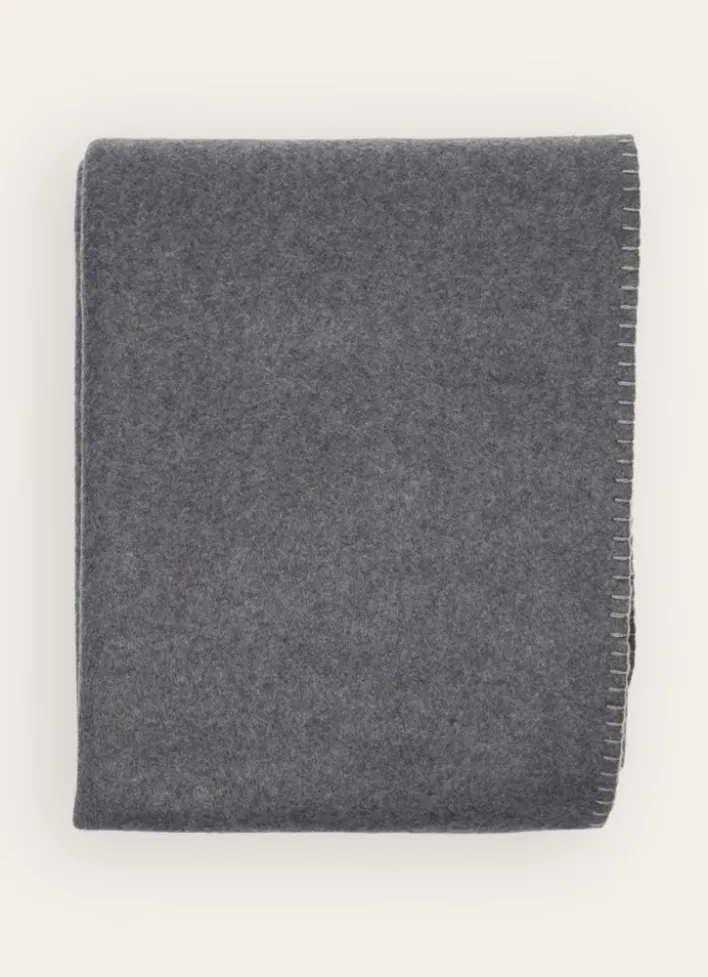 PLAID POLAIRE BICOLORE GRIS CLAIR