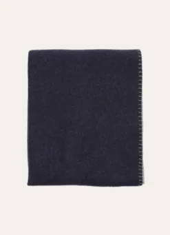 PLAID POLAIRE BICOLORE GRIS FONCE