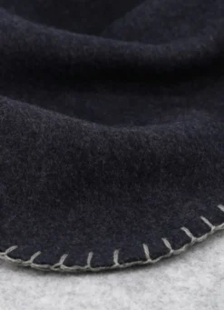 PLAID POLAIRE BICOLORE GRIS FONCE