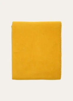 PLAID POLAIRE BICOLORE OCRE