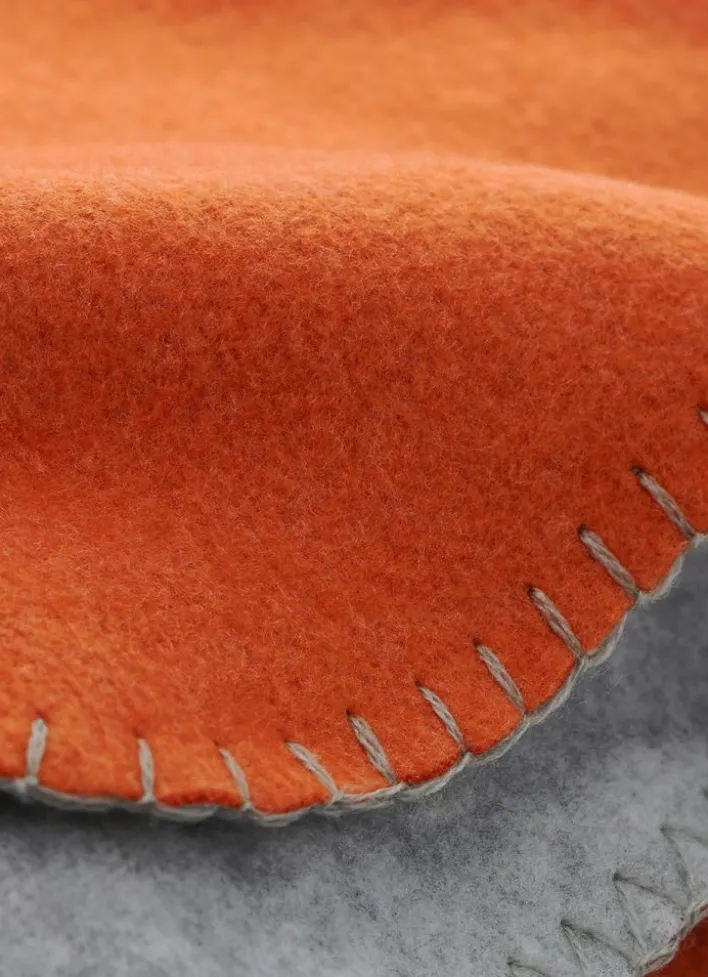 PLAID POLAIRE BICOLORE ORANGE