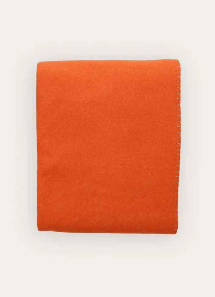 PLAID POLAIRE BICOLORE ORANGE