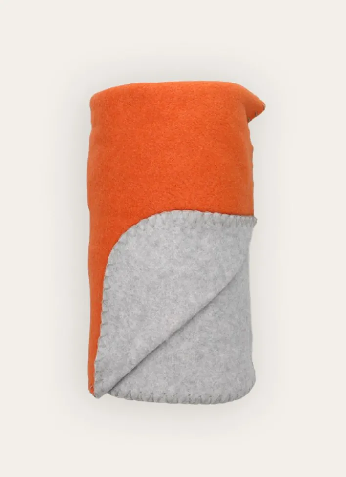 PLAID POLAIRE BICOLORE ORANGE