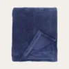 PLAID POLAIRE UNI DOUX BLEU